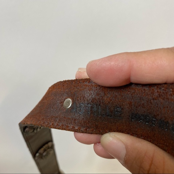 Pastille Vintage Brown Leather Belt Silver Conchos Hardware Women's Size Small - Picture 6 of 7